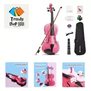 Pink Violin Set, 4/4 Full Size Acoustic Violin Fiddle for Beginners Adults Vi...