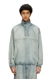 [Diesel] Diesel - Denim pullover in light bicolour denim - T-Shirts - Unisex - Blue XL Blue