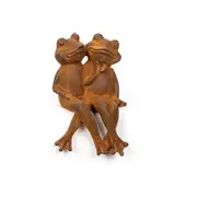A.FRESCO Cast Iron Love Frog Sculpture/Statue Garden Decor 11x18cm Rust