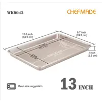 在飛比找momo購物網優惠-【Chefmade學廚原廠正品】13寸淺款長方形烤盤(WK9