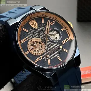 FERRARI法拉利精品錶,編號：FE00075,44mm六角形寶藍精鋼錶殼寶藍色錶盤矽膠寶藍錶帶