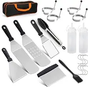 Blackstone Griddle Accessories Kit, 20PCS Stainless Steel Griddle Spatulas Accessories Kit, Professional BBQ Griddle Tool Kit for Outdoor, Indoor, BBQ and Camping