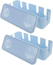 Pcs Cord Organizer Bin for Desk Cable Management Box Tidy Desk Cable Holder Plastic Storage Container Blue