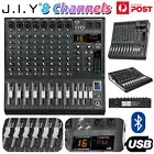 JIY 8 Channel Audio Mixer Bluetooth Sound Console DJ Live Stereo Mixing USB AUX