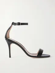 [Manolo Blahnik] Manolo Blahnik - Chaos 90 Leather Sandals - Black - IT40 IT 40 Black