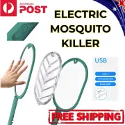 Electric USB 2 In 1 Rechargable Racket Fly Swatter Mosquito Insect Killer Zapper