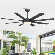 Ceiling Fans with Lights and Remote, 60 Inch Black Large Ceiling Fan for Bedr...