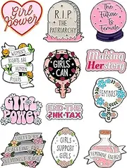 [Anjulery] Feminist & Empowerment Enamel Pins Set – Inspirational Pins for Backpacks, Jackets, Hats, Gifts – Collectible Metal Lapel Pins for Women, Girls & Activists – 12-Pack