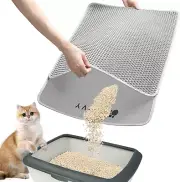 Large Cat Litter Mat 75 X 55 Cm Litter Trapping Mat for Litter Box Honeycomb Bla