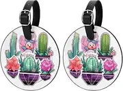 [VTGHDEEQ] Luggage Tags for Suitcases,Travel Tags for Luggage,Floral Animals and Cactus,2-Pc