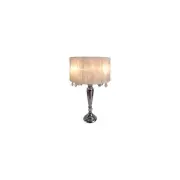Elegant Designs Trendy Sheer White Shade Table Lamp With Hanging Crystals Chrome