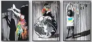 Graffiti Child Art Painting Banksy Wall Art Street Art Canvas Posters Colorful Print Wall Pictures Living Room Home Decor Artwork Frameless 30×40cm×3pcs