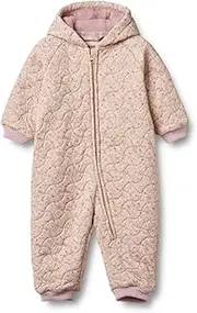 [Wheat] Girls' Thermal Rain Suit Cuddle Water-Repellent Bionic Finish Sizes Recycled Material Warm-up Jacket, 9515 pansies, 62