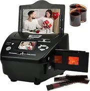 Digital Film Scanner, High Resolution Slide Negative Scanner with 2.4" LCD Screen, Built-in 128 Mb Memory, for 3 * 5/4 * 6/5 * 7 Paper Photos and 135 (35MM) Negatives and Slides
