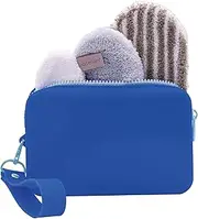 [waschies] Zero Waste Bag XL "Magic Blue" incl. Travel Bag Blue with Removable Key Ring, Exfoliating Pad, Make-Up & Cleaning Pad and Toner Pad