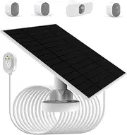 6W solar panel with built-in voltage regulator PCB, Compatible with Arlo Pro 5S 2K, Pro 4, Pro 3, Floodlight, Ultra 2, Ultra, and Go 2 Cameras, IP66 Waterproof，13.2ft charging cable