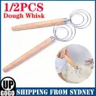 1-2PCS Baking Danish Dough Stainless Steel Wire Whisk Mixer Artisan Bread Mixing