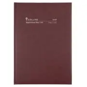 2025 A4 COLLINS Appointment Diary 2 PAGES TO A DAY 15 MINS Burgundy 144F.P78-25