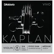 D'Addario Kaplan Vivo Violin A String, 3/4 Scale, Medium Tension