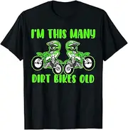 [X.Style] I'm This Many Dirt Bikes 2 Year Old 2nd Birthday Motocross ds410 T-Shirt (S) Black