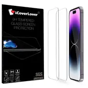 iCoverLover [2-Pack] For iPhone 15 Pro Tempered Glass Screen Protector