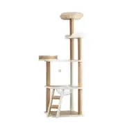 Alopet Cat Tree Tower Rattan Scratching Post Scratcher Cats Condo House 153cm