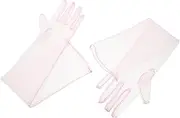 [VALICLUD] Tulle Prom Gloves Lace Gloves Women Sheer Glove Bride Bachelorette Accessories Tulle Satin Gloves Driving Gloves Women Long Opera Gloves Tea Party Gloves Evening Gloves Mesh Pink