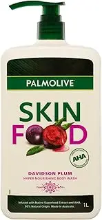 Palmolive Skin Food Body Wash Soap, 1L, Davidson Plum, Natural AHA