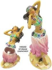 RUCINNI Hula Dancer Jeweled Trinket Box, Pink