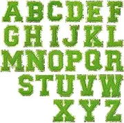 26 Pcs Chenille Letter Patches A-Z, Iron on Letters Patches for Clothes, Varsity Letter Patches for Backpacks Hats, Fabric Sew On Repair Embroidered Patches for Clothing DIY (Green)