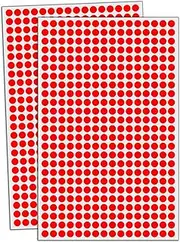 Pack of 6000, 8 mm Adhesive Dots, Round Dot Stickers, Labels, Marking Dots, Red