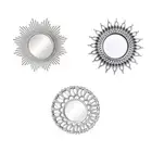Round Mirrors for Wall Decor - Modern Silver Glass Mirror Wall-Mounted Home