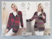 LADIES' CARDIGANS Knitting Pattern, Large sizes, 71-127cm, 8ply - KING COLE 3826
