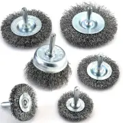 Wire Brush Wheel Cup Brush Set 6 Piece, Wire Brush for Drill 1/4 Inch Arbor 0...