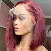 Women's Straight Short Bob Human Hair Wig Straight Lace Front Bob Wig Straight Lace Front Bob Wig