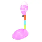 Pet Supplies Pet Dog Cat 2 in 1 Automatic Feeding & Watering Vertical Adjustable Rod Pet Water Food Feeder,Capacity: 650ML(Pink)