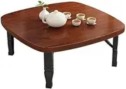 Japanese-Style Folding Space Saving Square Tea Coffee Table, Low Table, Dining Table, Study Table, Small Desk for Tatami Sitting On the Floor Bedroom Bay Window Tea Room Outdoor ( Color : Brown, Size
