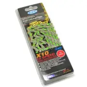 AU Ship~KMC X10 chain,112 link with Missing Link , Silver/Green