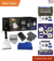 Complete Griddle Cleaning Kit - Cleaning Blocks, Scouring Pads, Brush, Scraper