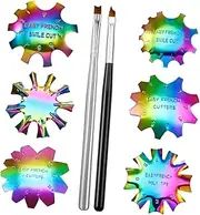 1 Set French Armor Template Nail Cluppers Nail Tools for Nail Art Nail Art Supplies Decoration Nail Gel Nail Decor French Tip Stencils for Nails Stainless Steel Colorful