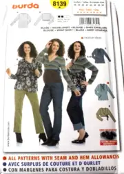 Burda 8139 Misses Maternity Tops 10-12-14-16-18-20-22-24 Sewing Pattern 2 Styles