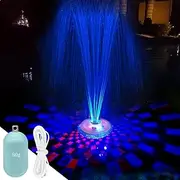 LanAqua Floating Pool Fountain with Underwater Light Show,Rechargeable Battery Powered Pool Water Fountain with Anchor,2 Spray Modes Pool Water Pump for Inground Above Ground Pools-1PC