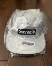 Supreme SS25 Washed Chino Twill Camp Cap Silver Black One Size New IN HAND