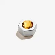 [Alex and Ani] Topaz Birthstone Slider Charm, November, Create Your Own, Swarovski Color Code Topaz Charm, Sterling Silver, Brown Charm, Charm Size 0.41 inch Width by 0.35 inch Height, One Size, Brass, No Gemstone