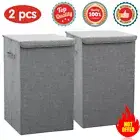 2X Large Laundry Hamper With Lid Bin Clothes Folding New Washing Storage Basket