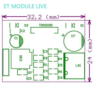 Tda2030模塊電源tda2030音頻功放板模塊tda2030a 6-12V單