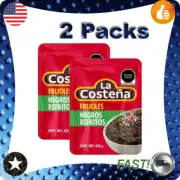 2 Packs La Costeña refried black beans 430g