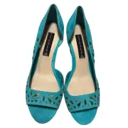 Steven by Steve Madden Women heels size 9 Wedge Turquoise Suede New