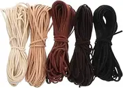 Tofficu 5pcs Soft Faux Leather Cord 10m DIY Necklace Bracelet Making String Comfortable for Craft Projects