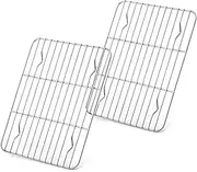 E-far Small Baking Rack Set of 2, Stainless Steel Metal Roasting Cooking Racks, Size – 8.6"x6.2", Non Toxic & Rust Free, Fit for Small Toaster Oven, Dishwasher Safe